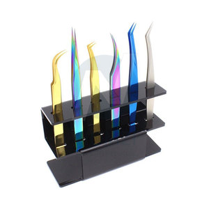 Pinzas para pestañas antideslizantes de acero inoxidable 100%, puntas de fibra puntiagudas, entrega en Puerta de etiqueta privada incluida para una sujeción perfecta de pestañas - Product Image 5