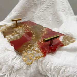 Nueva bandeja de resina transparente personalizada de alta calidad, lámina de oro incrustada en el interior, jabonera Circular cuadrada, bandeja de joyería - Product Image 1