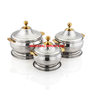 Marmite en acier martelé à double paroi, fait main, design de luxe, qualité supérieure, nouveau réchaud à nourriture en métal - Product Image 6