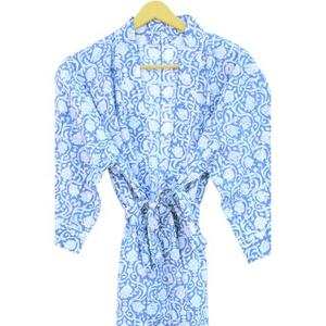 ชุดกิโมโนลายดอกไม้ของผู้หญิงมาใหม่, ชุดผ้าฝ้าย100% ชุดนอนชุดกลางคืนสำหรับอาบน้ำฤดูร้อน - Product Image 4