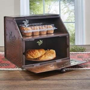 Panera de Metal con Diseño de Piñas y Tapa, Contenedor de Almacenamiento de Cocina Vintage - Product Image 3