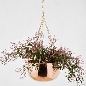 Copper The planter is handcrafted of solid copper Simplistic in form this <b>beautifully</b> crafted receptacle surrounds small plants - Product Image 4