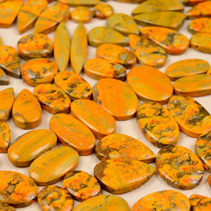 DHORGEMS - Par de Cabujones de Piedras Preciosas Naturales Amarillas Abejorro para Hacer Pendientes Hechos a Mano, Suministros para Joyería - Product Image 2