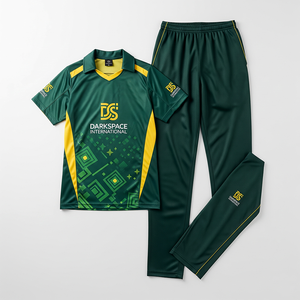 Conjunto de uniforme de cricket para adultos australianos para hombres 100% poliéster verano otoño entrenamiento deportivo cuatro vías estiramiento secado rápido venta en línea - Product Image 1