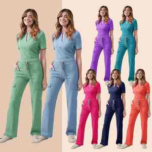 Uniforme médical pour femme, ensemble de poche, pantalon 2 pièces, costume pour salle d'opération, vêtements pour salon de beauté, vêtements de travail - Product Image 5