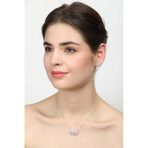 Ensemble collier et boucles d'oreilles pendantes Ayla en argent sterling 925 plaqué rhodium, bijoux fins, cadeau pour femmes et filles avec chaîne incluse - Product Image 6