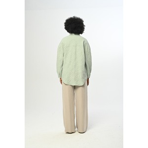 Camicia da donna a fantasia mista color menta, confezionata singolarmente - Product Image 1