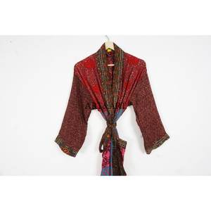 Nuevo Diseño 2023, Elegante Bata Kimono de Seda con Estampado Bohemio, Doble Bolsillo, Cuello en V, Suave y Transpirable, Ropa de Dormir para Mujer - Product Image 2