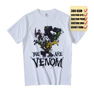 DISNEYFAMA Hombres Blanco 300 Gsm Camiseta de algodón de peso pesado 100% Algodón Personalizado DTG Bordado Diseño en blanco - Product Image 2