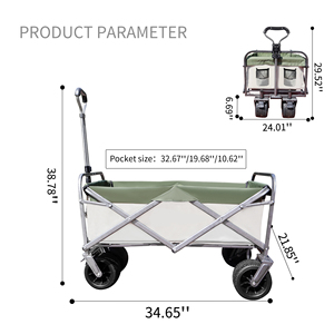 Usine directement Portable <span class=keywords><strong>Chariot</strong></span> Pliant En Acier Inoxydable <span class=keywords><strong>Beau</strong></span> <span class=keywords><strong>Jardin</strong></span> Pliant Plage Wagon Camp Pliant Utilitaire Wagon - Product Image 3