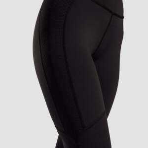 Leggings Deportivos Etéreos de Cintura Alta en Spandex/Nylon Negro, Transpirables, Talla XXL Plus, con Logotipo Personalizado en la Cintura - Product Image 6