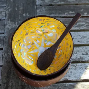 Bol de coquille de noix de coco de haute qualité fait à la main vietnamien nacre bols de coquille de noix de coco pour la décoration de la maison fabriqué au Viet Nam - Product Image 4