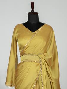 Rangoli-ropa festiva de fiesta para celebridades, Saree liso de seda con encaje de perlas, calidad de exportación, novedad de 2022 - Product Image 5