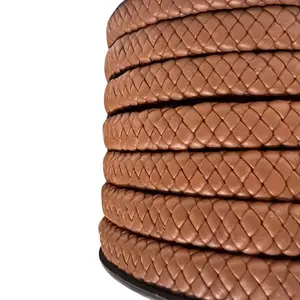 Cordão de couro trançado nappa oval | Fabricante de alta qualidade | Grande rapidez na fricção, rapidez na luz e rapidez na transpiração