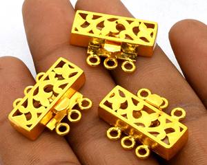 Cierre de caja multihebra 25X20X6MM 3 hebras cobre oxidado/plata 18K chapado en oro 18K Cierre de joyería de oro B521 - Product Image 4