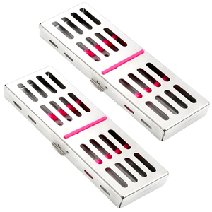 Cassette de stérilisation avec inserts en silicone amovibles (2 pièces) – Contient 5 instruments – Acier inoxydable allemand - Product Image 2