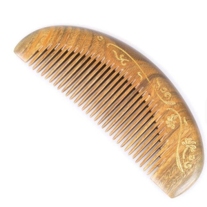 Peine de Madera Negro con Dientes de Bambú, Hecho a Mano Sostenible, con Mango de Cuerno Personalizado al por Mayor para el Cuidado del Cabello - Product Image 5