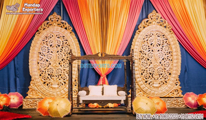 Dreamy Wedding Ladies Sangeet Stage Toronto Punjabi Cultural Virasat Mela Stage Decor Punjabi Fusion Theme Mehndi Stage Decor - Product Image 5