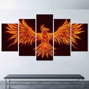 Décoration murale moderne en verre trempé : œuvre d'art sur toile imprimée, lot de 5 toiles assorties - Product Image 1