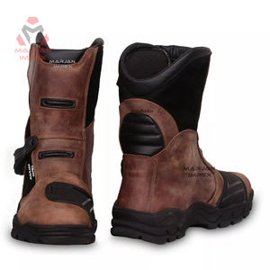 Bottes de moto de tourisme d'aventure imperméables pour hommes et femmes, tige en PU avec semelle en caoutchouc antidérapante, fermeture éclair d'hiver - Product Image 3