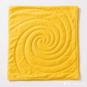 Manta de lana suave de lujo Diseño en relieve espiral amarillo acogedor Tamaño Doble - Product Image 5