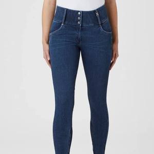 Best Selling Equestrian Clothing With Premium Technical <b>Denim</b> <b>Fabric</b> Custom Design Horse Riding Breeches Jodhpurs Pants - Product Image 1