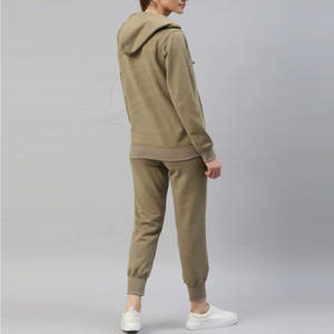 เสื้อวอร์มผู้หญิงสีทึบใส่ได้ทั้งชายและหญิงผ้าแคนวาสลำลองมีกระเป๋ามีซิปแฟชั่น - Product Image 3