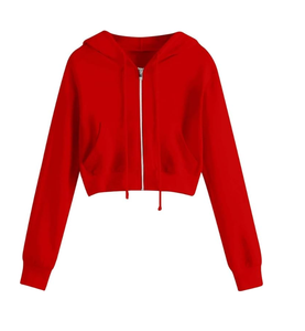 Vente chaude personnalisé femmes sweat à capuche zippé 100% coton Polyester tissé avant Logo Streetwear pour la saison d'hiver usine - Product Image 6