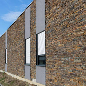 Revêtement mural en pierre naturelle de schiste rustique empilée, design moderne, anti-acide, anti-érosion, aspect fendu, tuiles de parement, villas, noir - Product Image 6