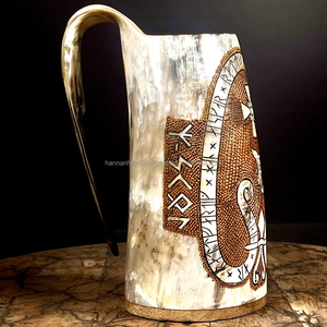 Cuerno para Beber Vikingo Pulido Natural de Búfalo, Jarra de Cerveza Estilo Náutico, Calidad Premium - Product Image 5