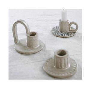 Portavelas de cerámica moderno hecho a mano para decoración del hogar, mesa de comedor, sala de estar, dormitorio, fiesta de boda, pieza elegante rústica - Product Image 1