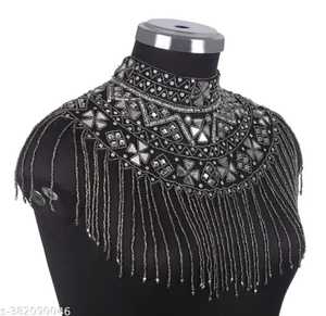 Élégant antistatique dames sirène robe de soirée belle perles brodées cristal perlé Cape Organza respirant - Product Image 3