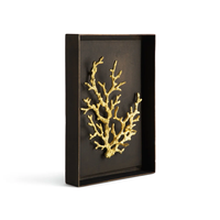 Boîte d'ombres de corail artisanale | Décoration murale d'inspiration marine pour maison de plage et intérieurs