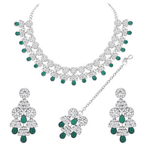 Ensemble de bijoux en argent pierre autrichienne Colorstone Colliers en alliage élégants pour elle pour un anniversaire ou une fête Cadeau pour elle! - Product Image 3