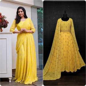 Faux Georgette con estampado de flores único y vestido Georgette de tela pura son adecuados para cualquier ocasión para ropa casual - Product Image 3