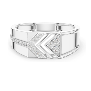 Bague en forme de flèche en chevron avec diamant de laboratoire 0,192 CT pour femme, clarté VVS-VS EF, or 18 carats, 14 carats, 10 carats et argent 925, rose, jaune - Product Image 3