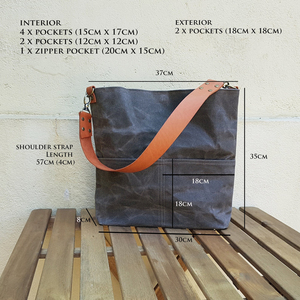 Sac à bandoulière de voyage à fermeture éclair avec sangle en cuir dans un fourre-tout cadeau minimaliste pour sa LCTG-0004C - Product Image 4