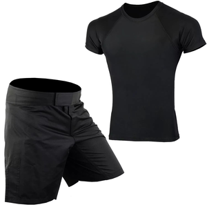 Ensemble de Jiu-Jitsu brésilien MMA en tissu polyester à forte demande Protège-éruption et short personnalisables Concevez vos propres ensembles de garde-éruption - Product Image 4