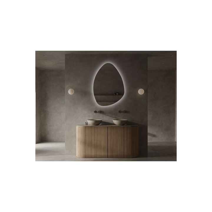 Led Lighted Asymmetric Triangle Model Decorative Wall Mirror, Modern Unique Mirror, Wall Decoration Product