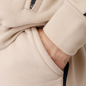 ชุดวอร์มผ้าฝ้ายสำหรับผู้ใหญ่ผู้ชายสีพื้นมีซิประบายอากาศได้ดีสำหรับฤดูหนาว - Product Image 5