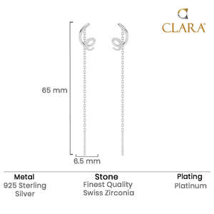 Pendientes Colgantes de Plata de Ley 925 de Primera Calidad con Diseño de Luna y Hilo Sui Dhaga - Product Image 5