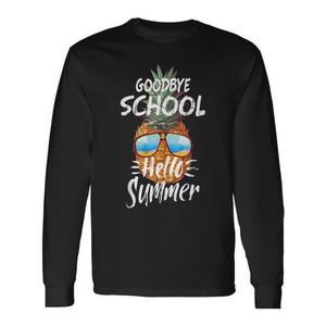 Addio scuola, buon giorno estate! Maglietta a maniche lunghe con stampa ananas 'Ultimo giorno di scuola' - Articolo promozionale - Product Image 1