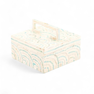 Caja de Almacenamiento de Nácar, Organizador de Joyas con Incrustaciones de Concha Artesanal para Decoración de Hogar de Lujo - Product Image 4