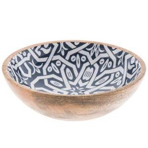 Cuenco elegante para servir comida de calidad, diseño estándar, cuenco de madera impreso con esmalte de Color blanco y azul para uso en utensilios de cocina - Product Image 3