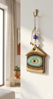 Décoration murale œil porte-bonheur doré, amulette Nazar turque, cadeau de pendaison de crémaillère, décoration intérieure
