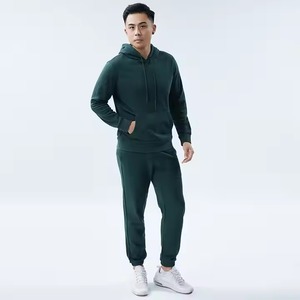 Conjunto de gimnasio 2 en 1 con logotipo personalizado para hombre, ropa deportiva de peso pesado, Sudadera con capucha y pantalones de chándal, chándales lisos sólidos para deportes y ejercicio - Product Image 5