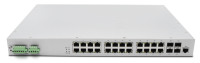 Rak Input AC/DC dipasang 4 Port Gigabit SFP 24 Port 100M RJ45 IEC 61850 sakelar jaringan industri terkelola untuk industri daya