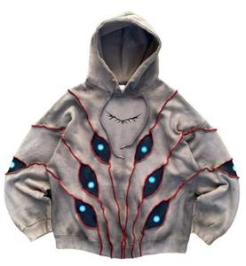 Y2k Streetwear personalizado gráfico bordado parche peso pesado francés Terry Unisex estilo gótico <span class=keywords><strong>Sudadera</strong></span> corta de gran tamaño - Product Image 3