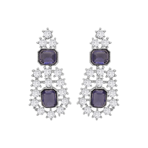 Gargantilla de collar de plata Colorstone con juego de pendientes elegantes de piedra austriaca para regalo de fiesta de boda - Product Image 5