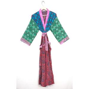 ชุดนอนผ้าไหมพิมพ์ลายดอกไม้สำหรับผู้หญิงใส่ในฤดูร้อนชุดคลุมยาวสำหรับอาบน้ำในบ้านเสื้อคลุมอาบน้ำชายหาด - Product Image 1